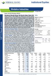 1QFY13 Result Update  Institutional Equities Hindalco Industries 16 August 2012