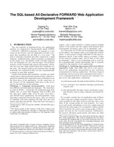 The SQL-based All-Declarative FORWARD Web Application Development Framework ∗ † 1.  Yupeng Fu