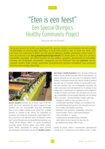 VERSLAG  “Eten is een feest” Een Special Olympics Healthy Community Project Verslag door Ann-Sofie Pusceddu