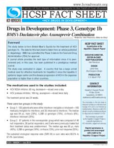 Drugs in Development: Phase 3, Genotype 1b: BMS’s Daclatasvir Plus Asunaprevir Combination