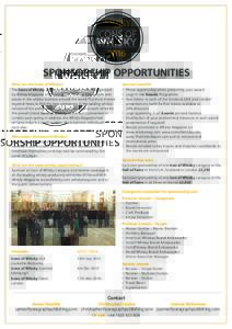 SPONSORSHIP OPPORTUNITIES What are the Icons of Whisky? The Icons of Whisky are the annual industry awards organised by Whisky Magazine which recognise the very best people and places in the whisky business around the wo