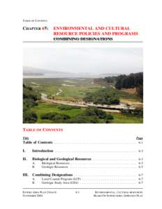 TABLE OF CONTENTS  CHAPTER 67: ENVIRONMENTAL AND CULTURAL RESOURCE POLICIES AND PROGRAMS