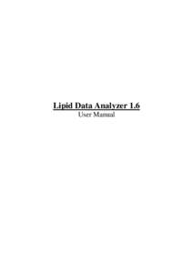 Lipid Data Analyzer 1.6 User Manual 1 2 3
