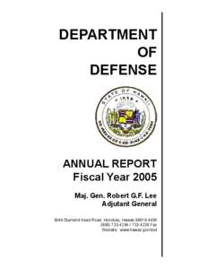 DEPARTMENT OF DEFENSE ANNUAL REPORT Fiscal Year 2005