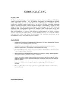 Microsoft Word - Report on 2nd BWC