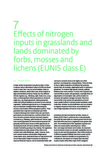 7 Effects of nitrogen inputs in grasslands and lands dominated by forbs, mosses and lichens (EUNIS class E)
