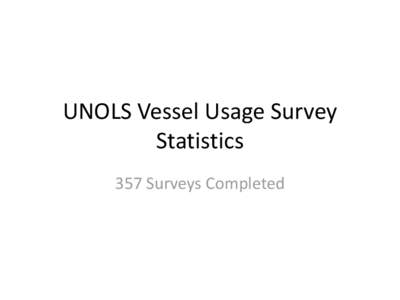 UNOLS Vessel Usage Survey Statistics 357 Surveys Completed Purpose of the Vessel Usage Survey The purpose of this survey was to collect data that will help us
