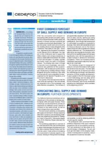 editorial  SKILLSNET newsletter During 2010, a new strategy for European Union for the next