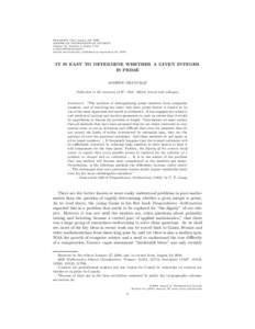 BULLETIN (New Series) OF THE AMERICAN MATHEMATICAL SOCIETY Volume 42, Number 1, Pages 3–38 S[removed][removed]Article electronically published on September 30, 2004
