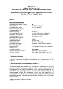 PMETB archive – minutes of the Board meeting held onMarch 2004