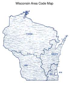 Wisconsin Area Code Map  Bayfield Cornucopia  La Pointe