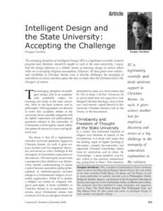 Article  Intelligent Design and