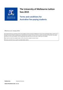 The University of Melbourne fee policy for Australian fee-paying students 2012