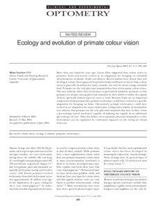 C L I N I C A L  Ecology of colour vision Vorobyev