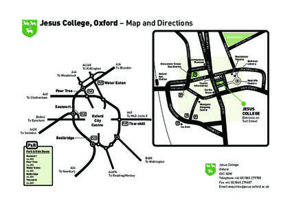 Jesus College, Oxford – Map and Directions RD D  OA D