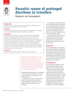 Parasitic causes of prolonged diarrhoea in travellers - Diagnosis and management