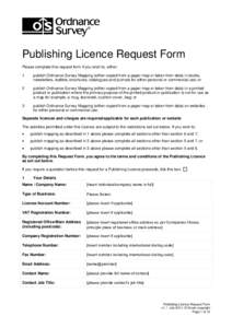 Publishing Licence Request Form