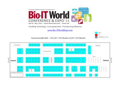 www.Bio-ITWorldExpo.com  Commonwealth Hall ~ [removed]’ x 10’) Booths, 8 (10’ x 20’) Booths Company Booth #