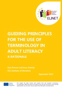 Microsoft Word - ELINET Guiding principles for terminology use in adult literacy - a rationale