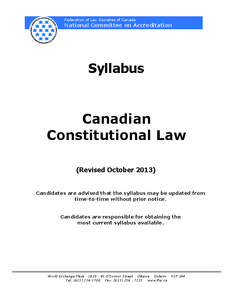 Federation of Law Societies of Canada  National Committee on Accreditation Syllabus