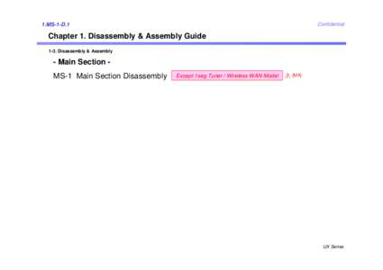 Confidential  1.MS-1-D.1 Chapter 1. Disassembly & Assembly Guide 1-3. Disassembly & Assembly