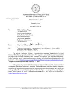 ADMINISTRATIVE OFFICE OF THE UNITED STATES COURTS HONORABLE JOHN D. BATES Director  WASHINGTON, D.C[removed]