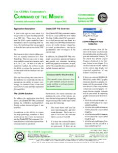 The CEDRA Corporation’s FEATURED COMMAND COMMAND OF THE MONTH A monthly information bulletin