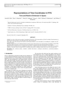 Time standard / Barycentric Dynamical Time / Barycentric Coordinate Time / Epoch / Geocentric Coordinate Time / Terrestrial Time / Coordinate time / FITS / Julian day / Time scales / Measurement / Computing