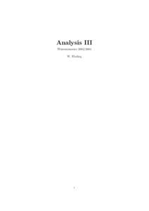 Analysis III WintersemesterW. Ebeling 1