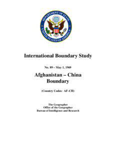 IBS No[removed]Afghanistan (AF) & China (CH) 1969