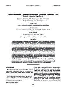 VOLUME 22  JOURNAL OF CLIMATE 1 FEBRUARY 2009