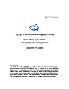 ISBN[removed]1  Tilgongd til kommunusamanlegging í Suðuroy