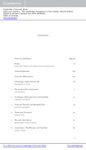 Cambridge University Press[removed]0 - The Cambridge Companion to Jane Austen, Second Edition Edited by Edward Copeland and Juliet McMaster Table of Contents More information