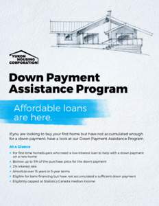 Down Payment Assistance Program Affordable loans are here. If you are looking to buy your first home but have not accumulated enough for a down payment, have a look at our Down Payment Assistance Program.
