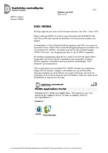 1(2)  Nyheter om SASMONA-support Susanne Dahllöf