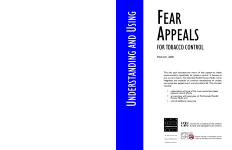 UNDERSTANDING AND USING  FEAR APPEALS  FOR TOBACCO CONTROL