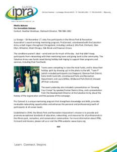 Media Release For Immediate Release Contact: Heather Weishaar, Outreach Director, La Grange – On November 17, sixty-five participants in the Illinois Park & Recreation Association’s award-winning mentori