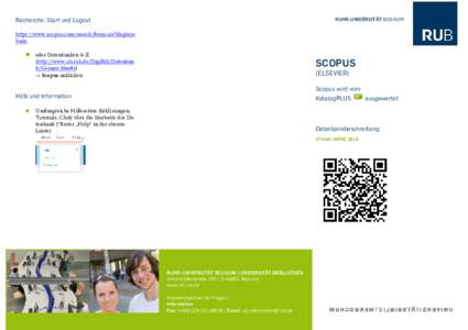 Recherche: Start und Logout  RUHR-UNIVERSITÄT BOCHUM https://www.scopus.com/search/form.uri?display= basic