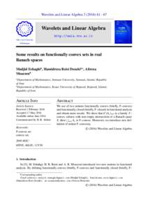 Wavelets and Linear Algebra  Wavelets and Linear Algebra http://wala.vru.ac.ir Vali-e-Asr University of Rafsanjan
