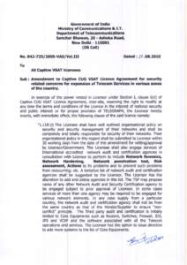 Governmentof India & I.T. Ministryof Communications Department of Telecommunications SancharBhawan,20 - AshokaRoad, New Delhi[removed]