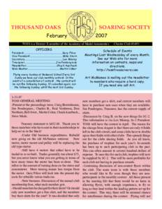 THOUSAND OAKS February SOARING SOCIETY 2007