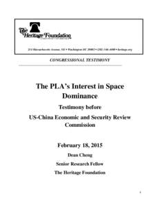 214 Massachusetts Avenue, NE • Washington DC 20002 • ( • heritage.org  CONGRESSIONAL TESTIMONY ________________________________________________________________________