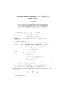 CONTINUANTS AND SEMI-REGULAR CONTINUED FRACTIONS ALAN OFFER Abstract. This note arose while studying Perron’s proof of Satz 5.1, [2, pPerron used inequalities involving the Bν,λ and Keith Matthews challenged 