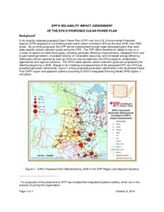 SPP’S RELIABILITY IMPACT ASSESSMENT OF THE EPA’S PROPOSED CLEAN POWER PLAN Background 1
