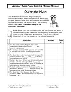 Auxiliary Boat Crew Training Manual Scavenger Hunt