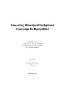Developing Ontological Background Knowledge for Biomedicine