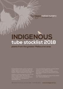 INDIGENOUS  tube stocklist 2018 plants from the greater Melbourne area  Kuranga Native Nursery grows an extensive