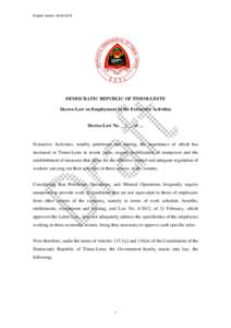 Draft Decree-Law  on Employment in the Extractive Industries