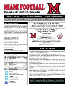 Miami Football Miami University RedHawks 668 All-Time Wins 2011 GoDaddy.com Bowl
