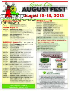 Grove City AUGUSTFEST August 15-18, 2013 THURSDAY, August 15  SUNDAY, August 18
